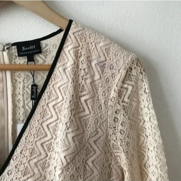 Bardot Bella Lace Cutout Mini Dress in Limestone - Picture 6 of 9